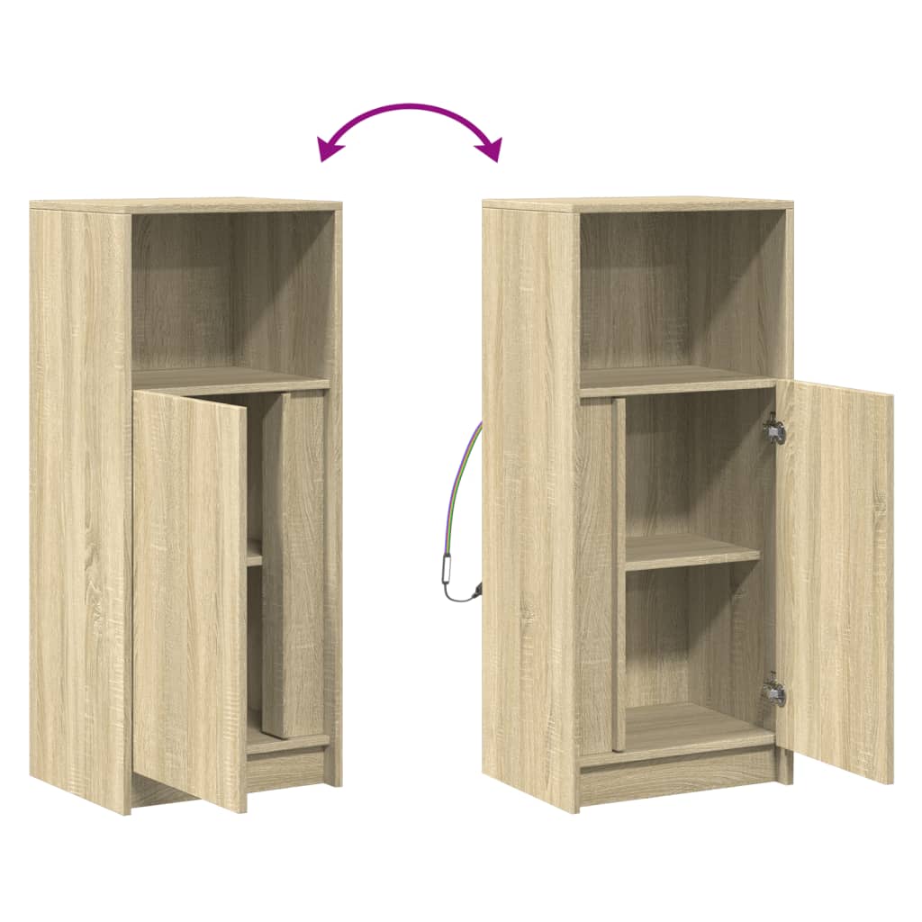 Buffet avec LED chêne sonoma 42,5x34x100 cm bois d'ingénierie - XIOS