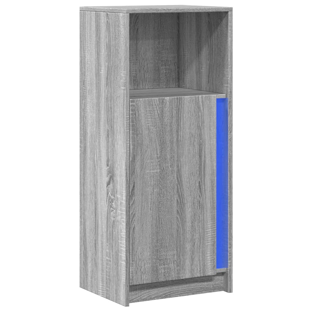 Buffet avec LED sonoma gris 42,5x34x100 cm bois d'ingénierie - XIOS