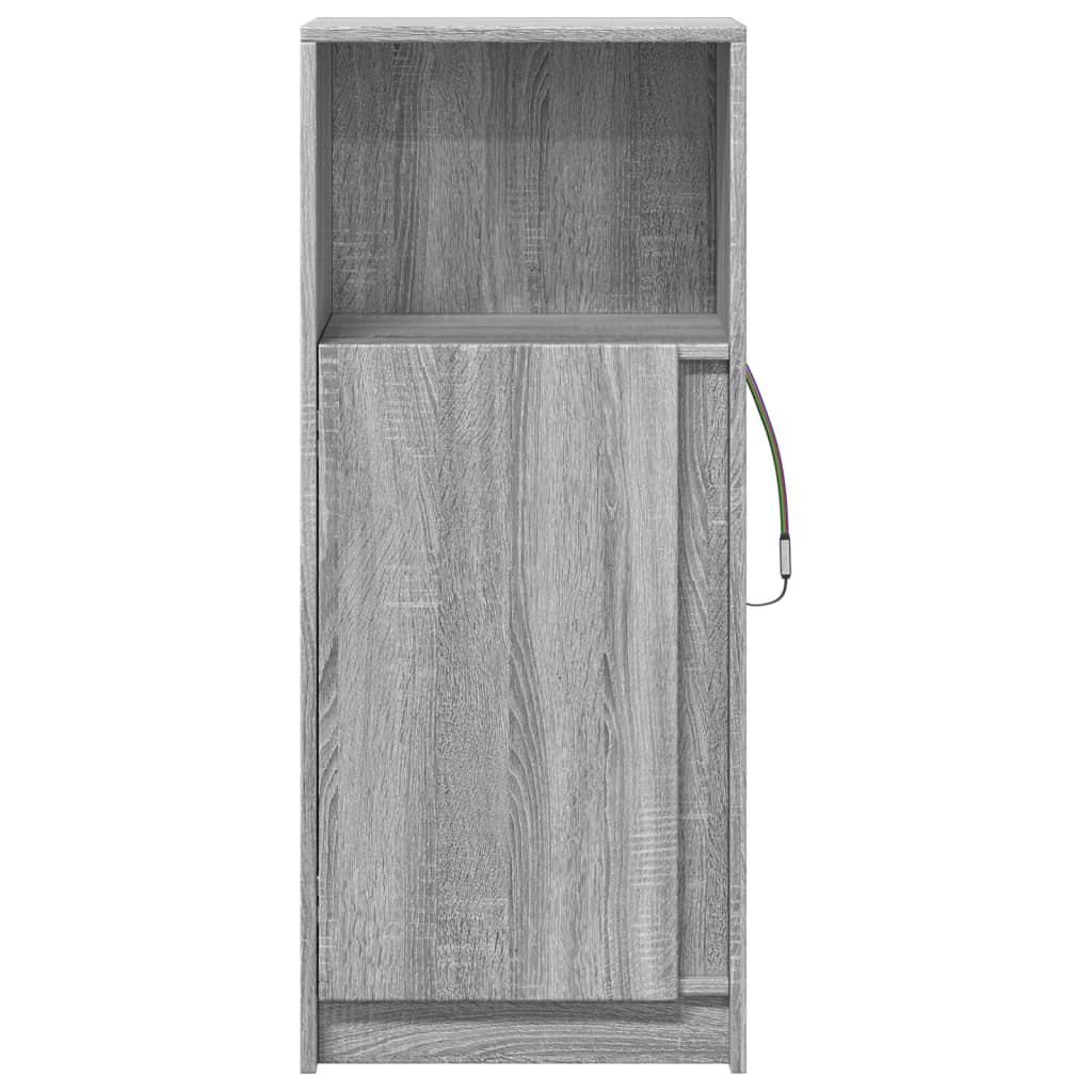 Buffet avec LED sonoma gris 42,5x34x100 cm bois d'ingénierie - XIOS