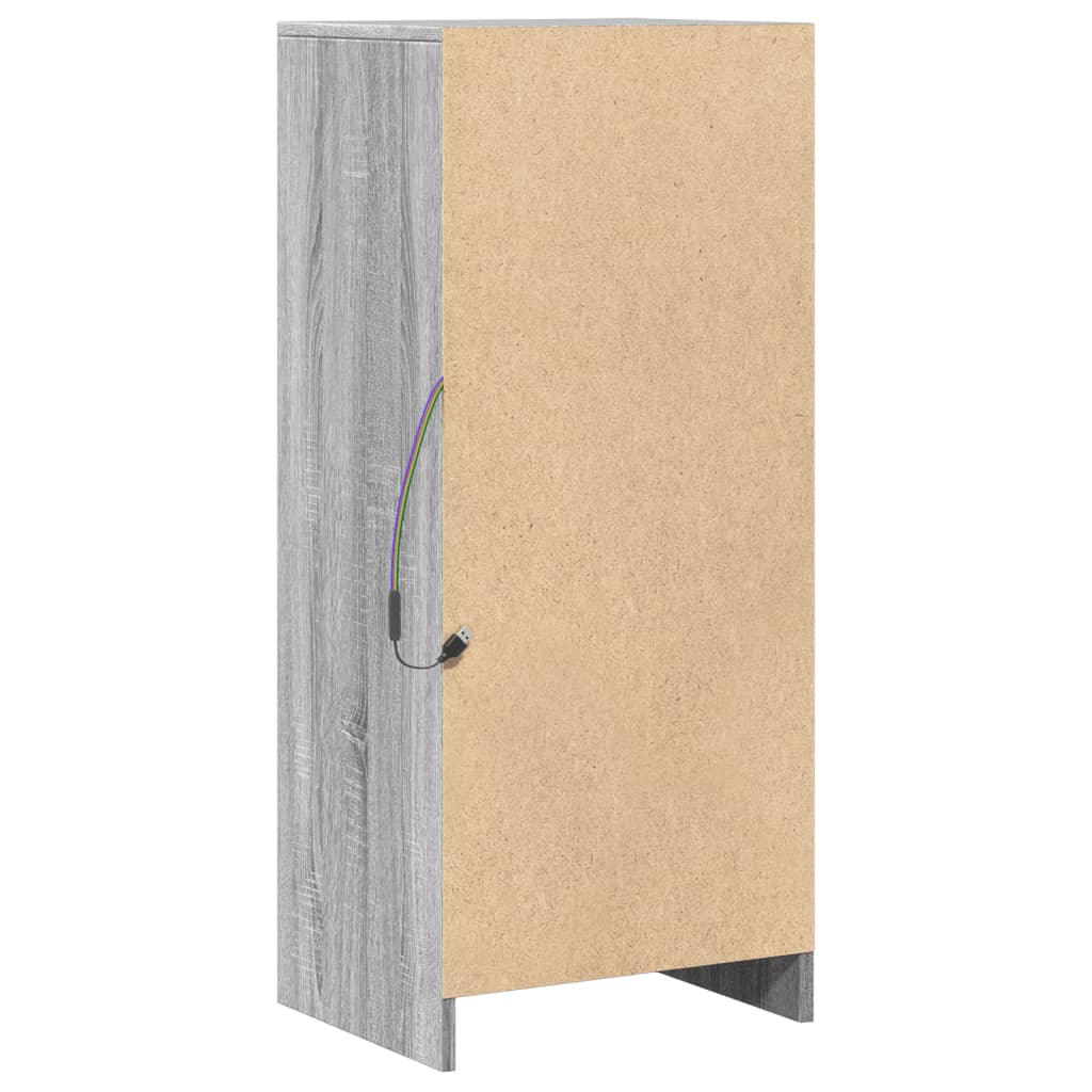 Buffet avec LED sonoma gris 42,5x34x100 cm bois d'ingénierie - XIOS