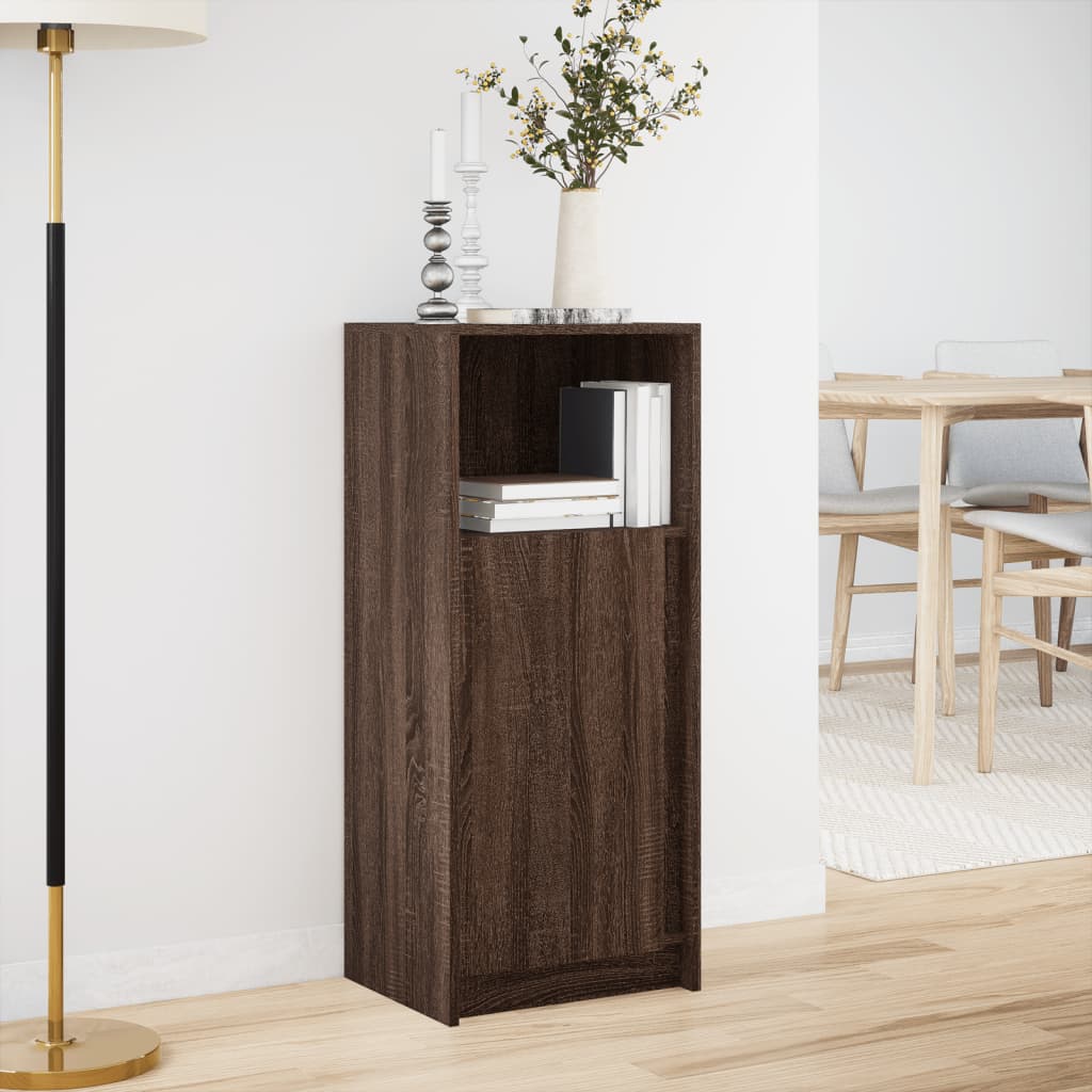 Buffet avec LED chêne marron 42,5x34x100 cm bois d'ingénierie - XIOS