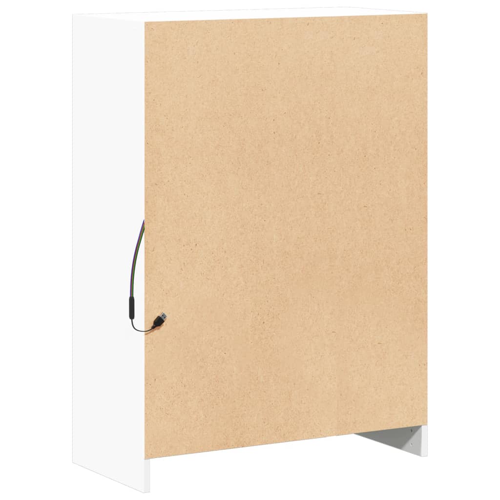 Buffet avec LED blanc 72x34x100 cm bois d'ingénierie - XIOS