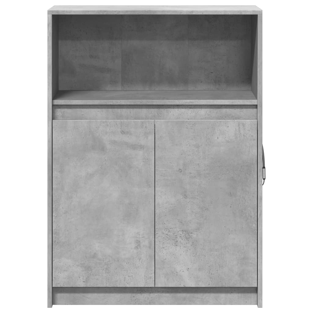 Buffet avec LED gris béton 72x34x100 cm bois d'ingénierie - XIOS