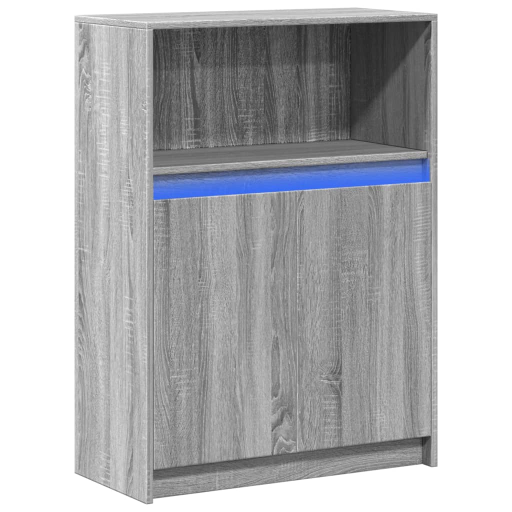 Buffet avec LED sonoma gris 72x34x100 cm bois d'ingénierie - XIOS