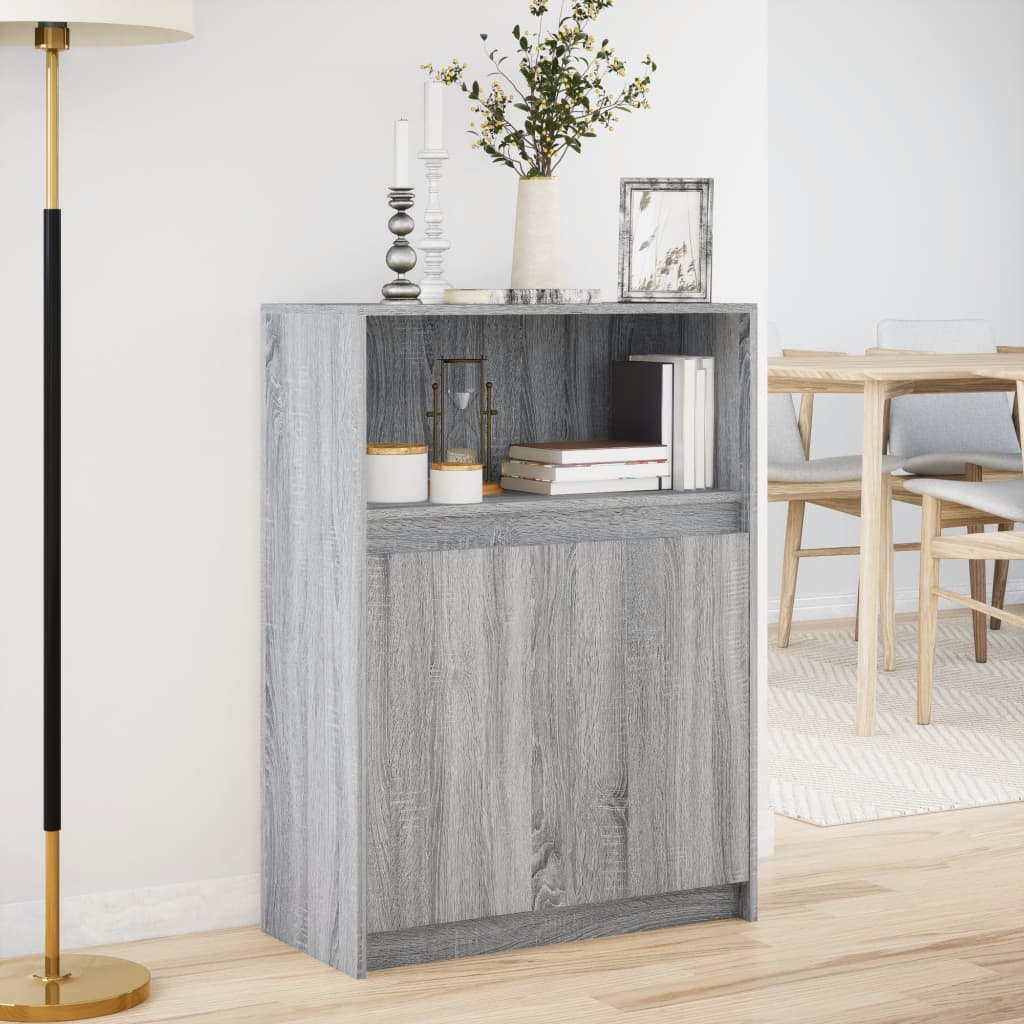 Buffet avec LED sonoma gris 72x34x100 cm bois d'ingénierie - XIOS
