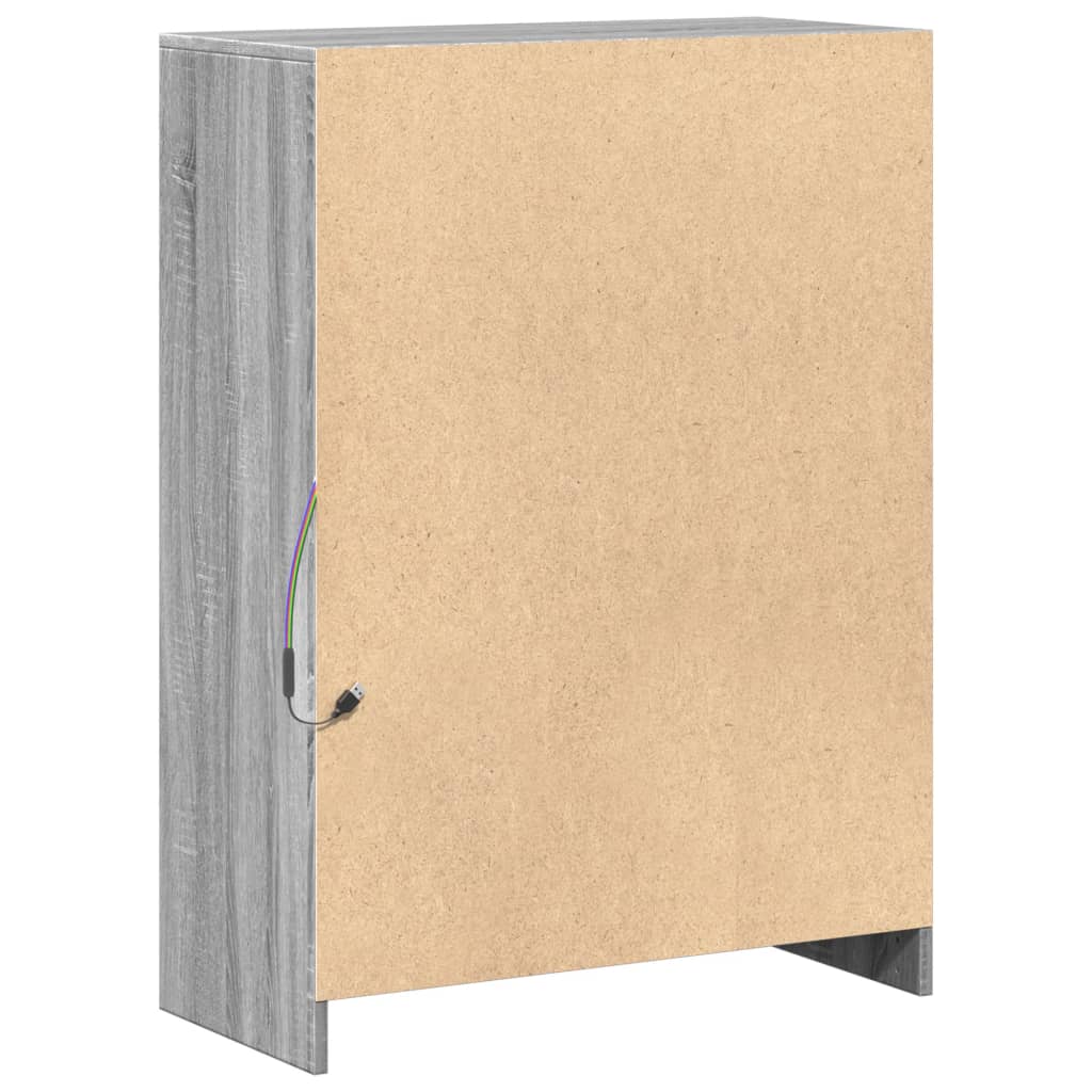 Buffet avec LED sonoma gris 72x34x100 cm bois d'ingénierie - XIOS