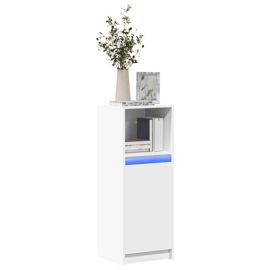 Buffet avec LED blanc 38x34x100 cm bois d'ingénierie - XIOS
