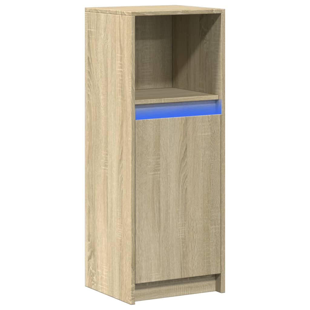 Buffet avec LED chêne sonoma 38x34x100 cm bois d'ingénierie - XIOS