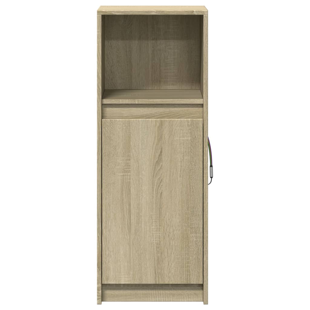 Buffet avec LED chêne sonoma 38x34x100 cm bois d'ingénierie - XIOS