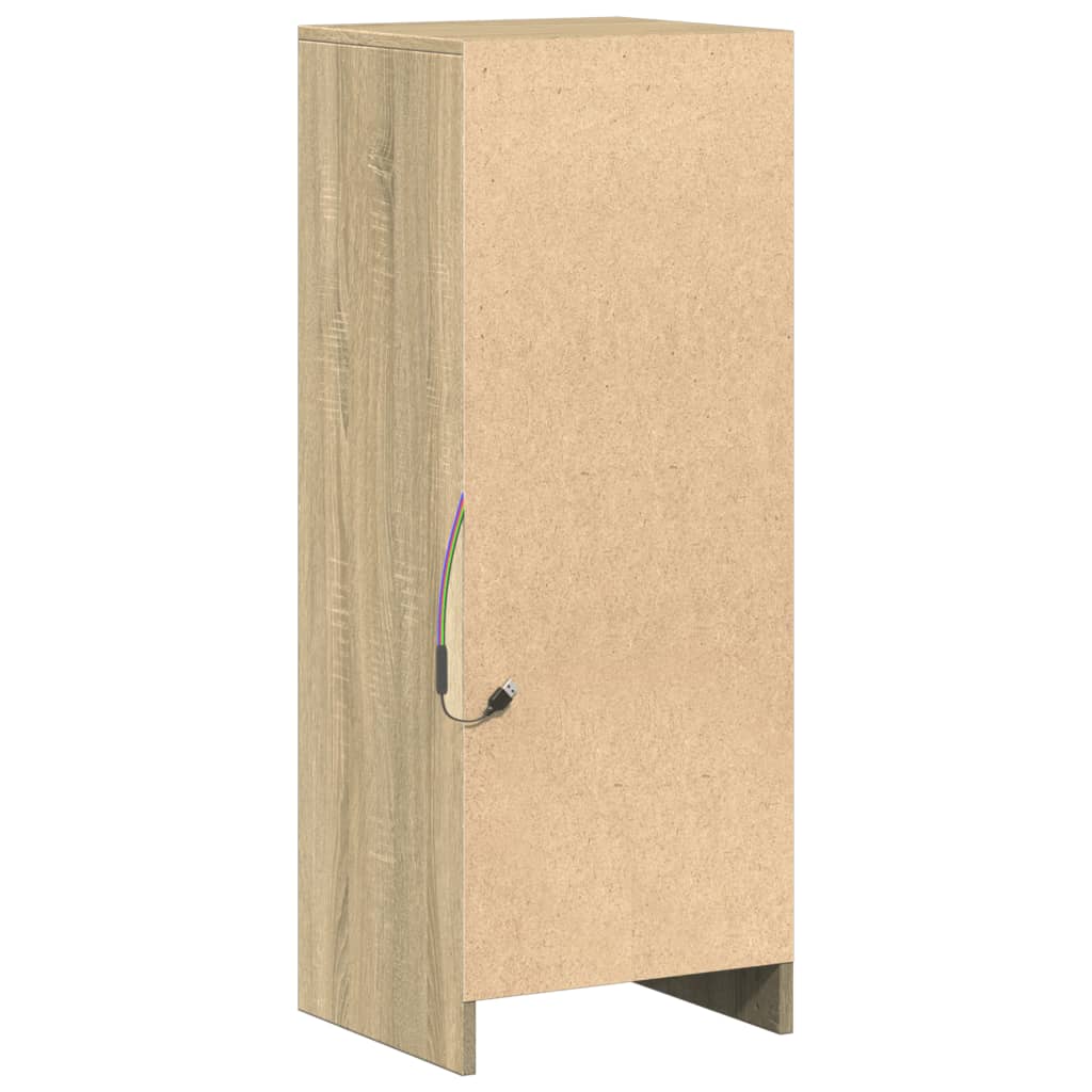 Buffet avec LED chêne sonoma 38x34x100 cm bois d'ingénierie - XIOS