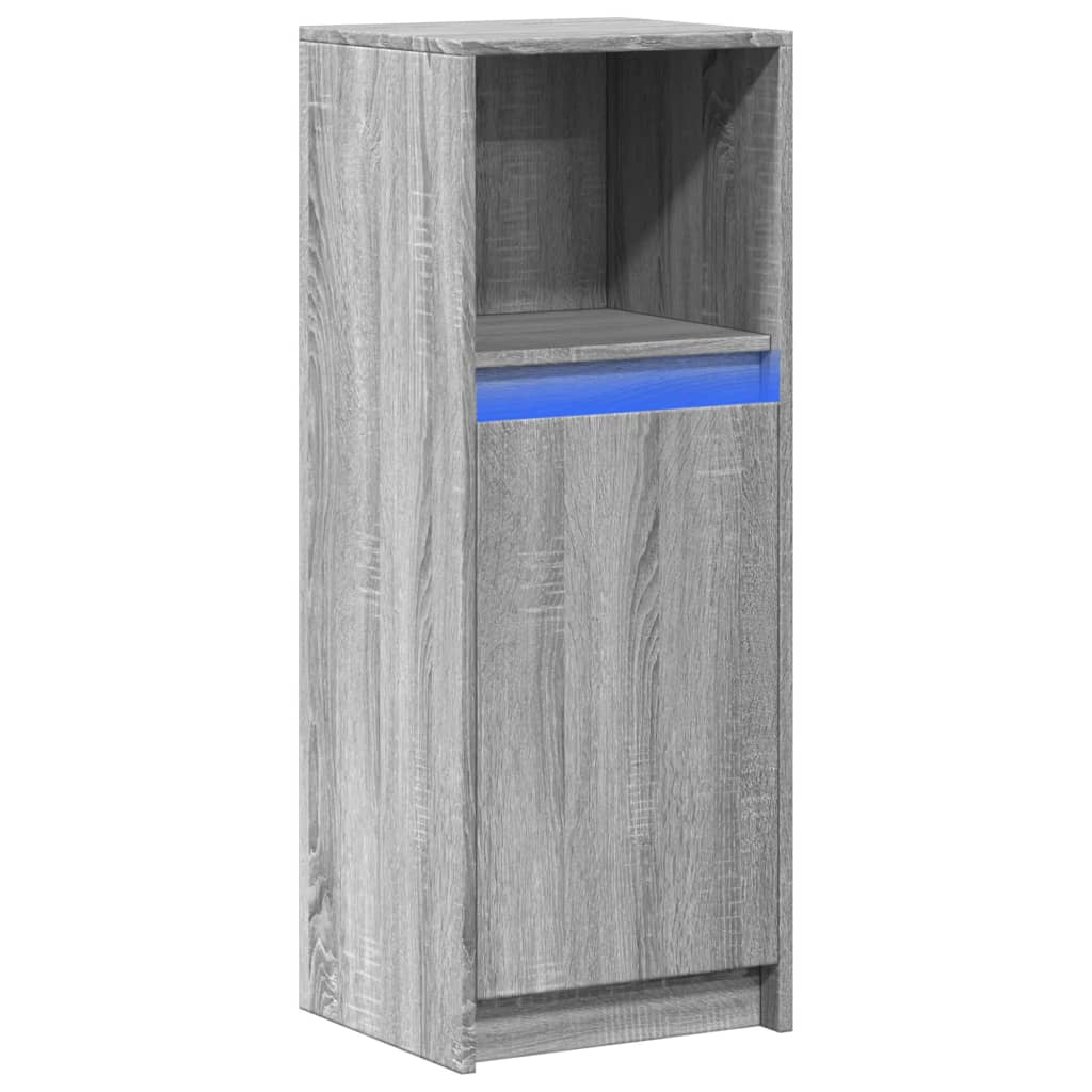 Buffet avec LED sonoma gris 38x34x100 cm bois d'ingénierie - XIOS
