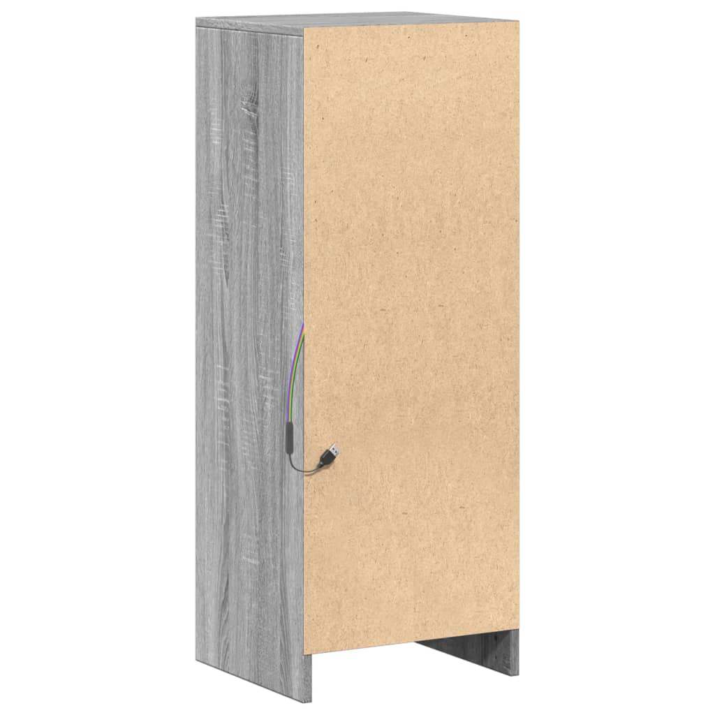 Buffet avec LED sonoma gris 38x34x100 cm bois d'ingénierie - XIOS
