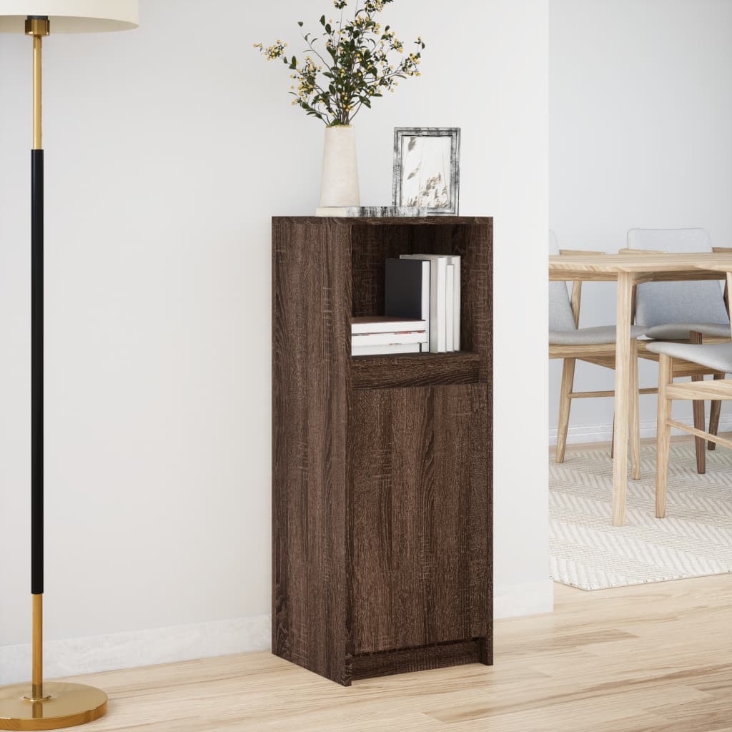 Buffet avec LED chêne marron 38x34x100 cm bois d'ingénierie - XIOS