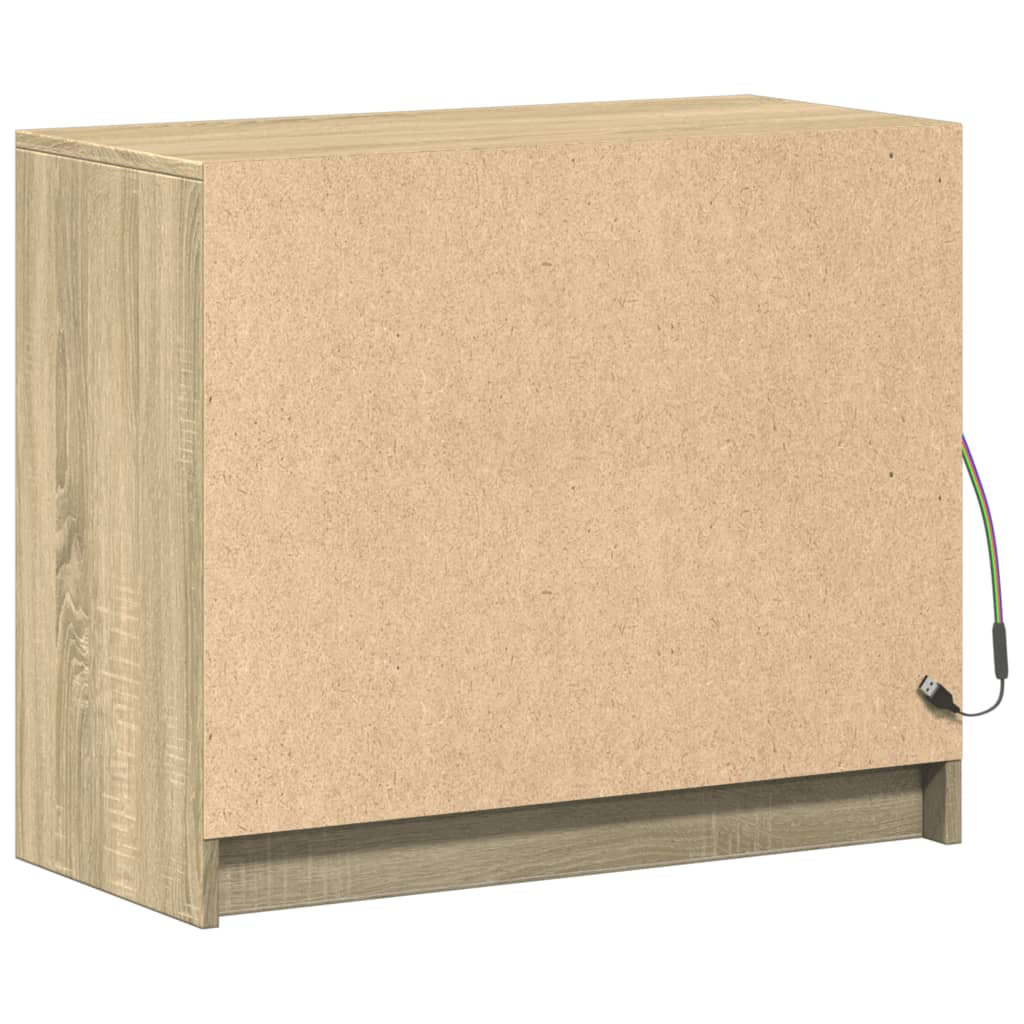 Buffet avec LED chêne sonoma 72x34x61 cm bois d'ingénierie - XIOS