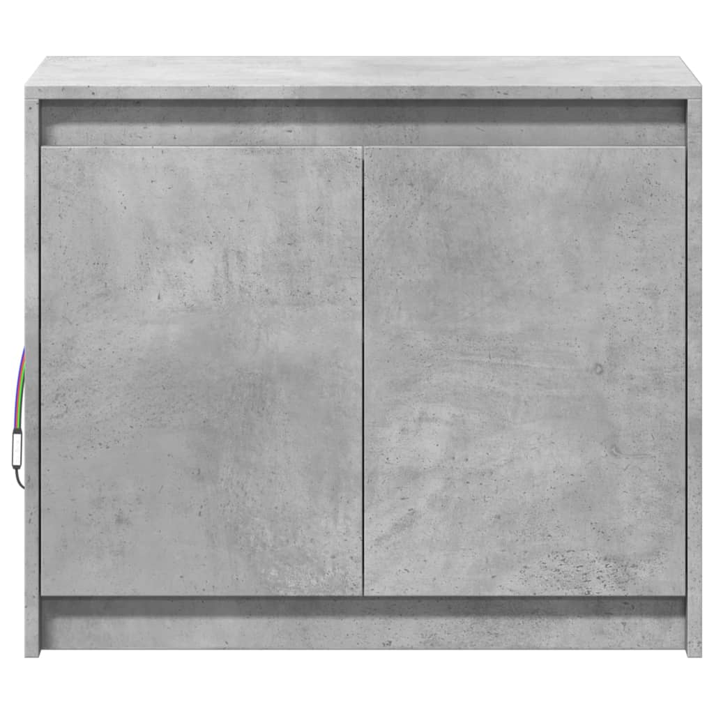 Buffet avec LED gris béton 72x34x61 cm bois d'ingénierie - XIOS