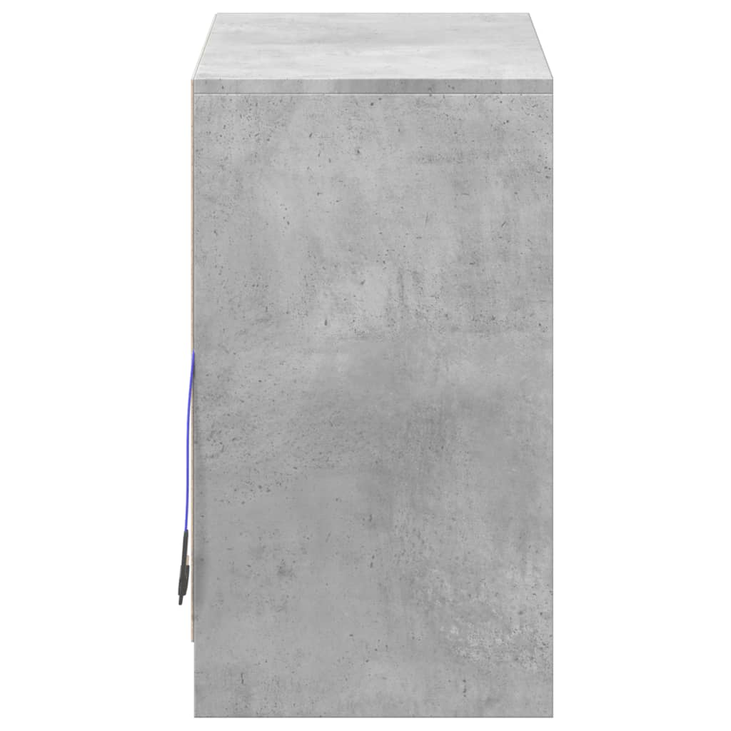 Buffet avec LED gris béton 72x34x61 cm bois d'ingénierie - XIOS