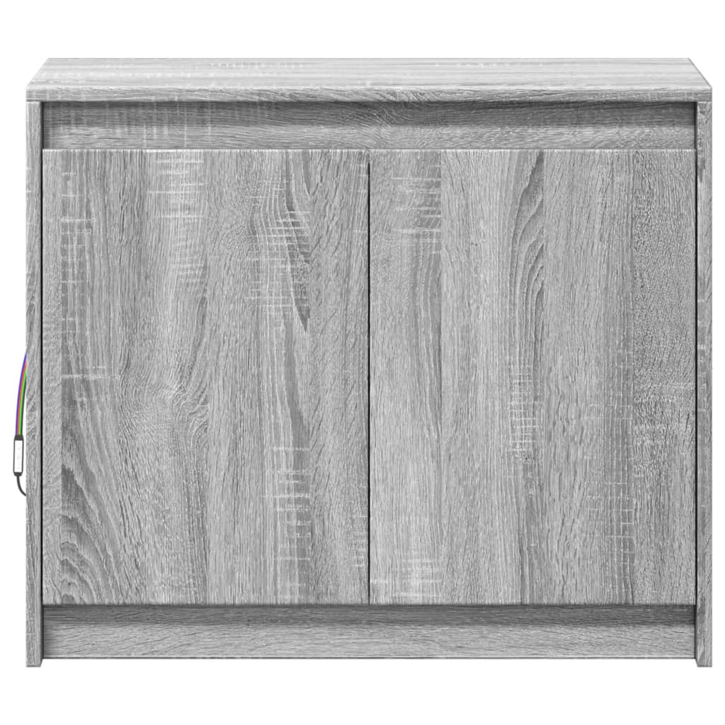 Buffet avec LED sonoma gris 72x34x61 cm bois d'ingénierie - XIOS