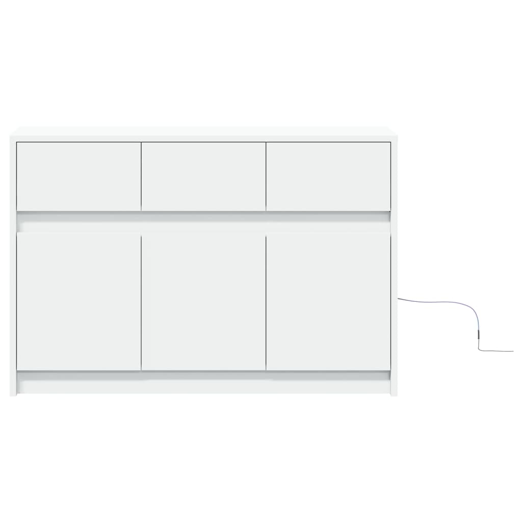 Meuble TV avec LED blanc 91x34x61 cm bois d'ingénierie - XIOS