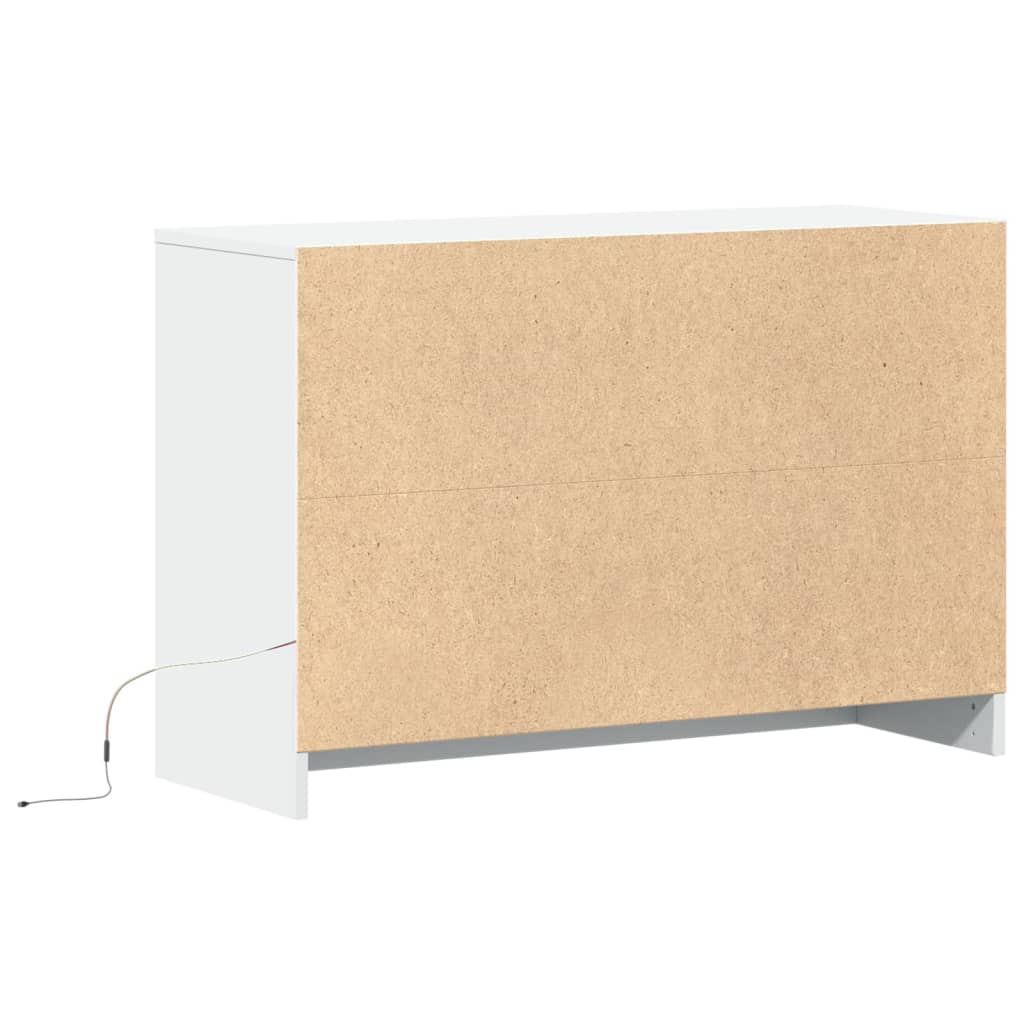 Meuble TV avec LED blanc 91x34x61 cm bois d'ingénierie - XIOS