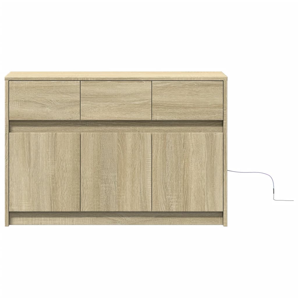 Meuble TV avec LED chêne sonoma 91x34x61 cm bois d'ingénierie - XIOS