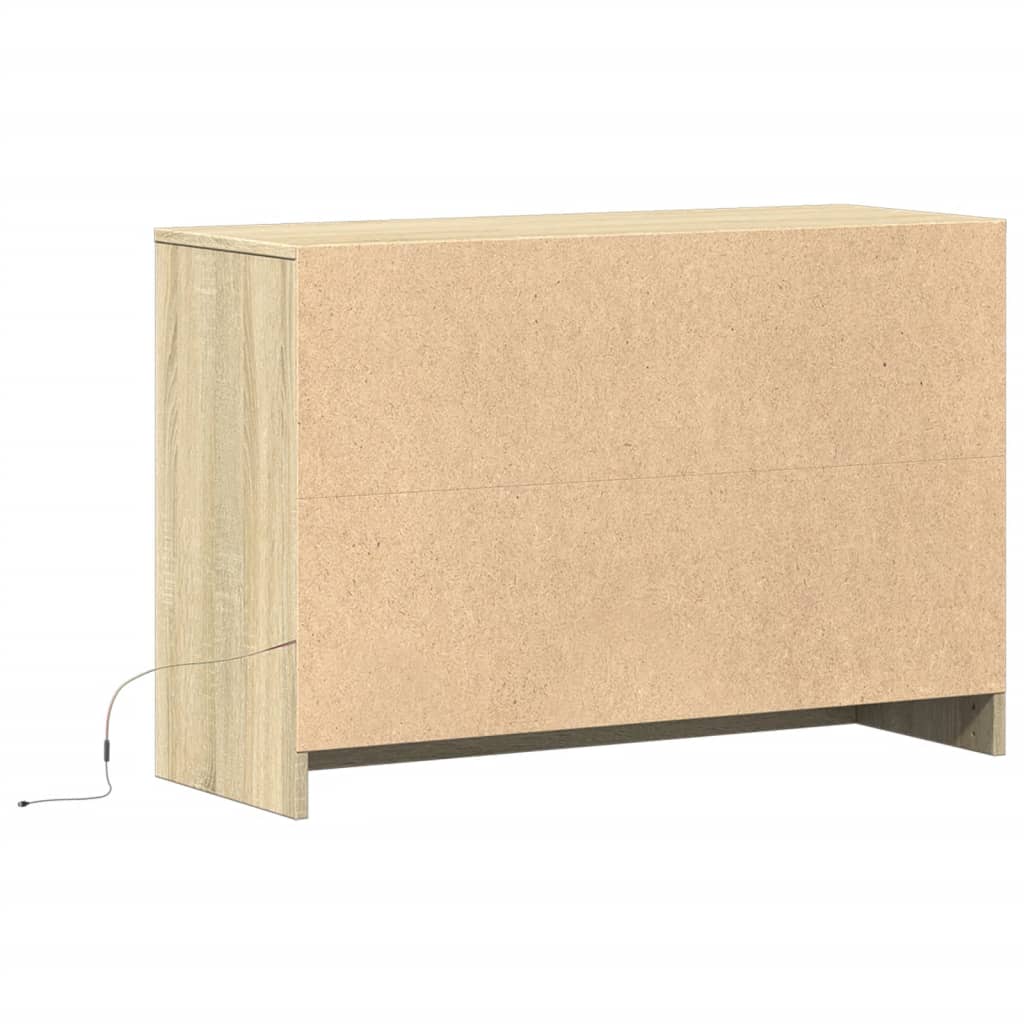 Meuble TV avec LED chêne sonoma 91x34x61 cm bois d'ingénierie - XIOS