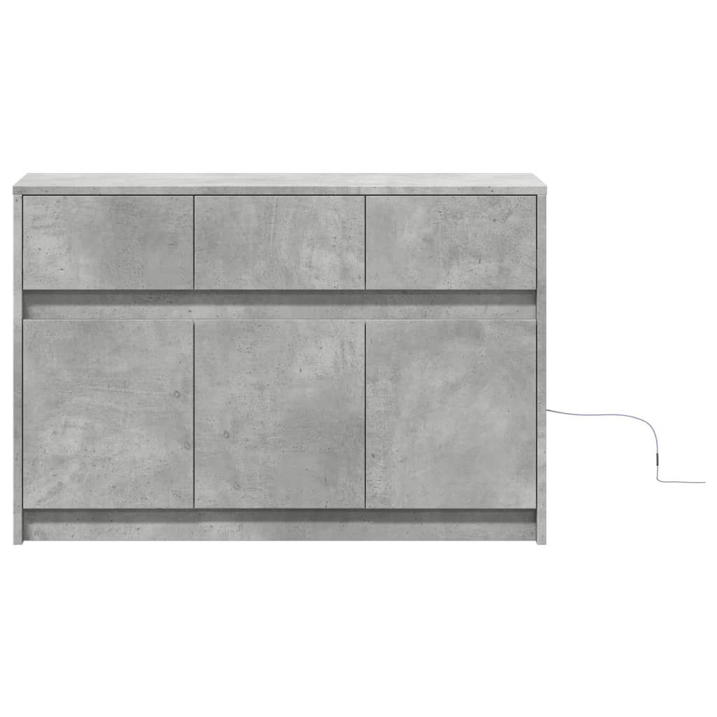 Meuble TV avec LED gris béton 91x34x61 cm bois d'ingénierie - XIOS