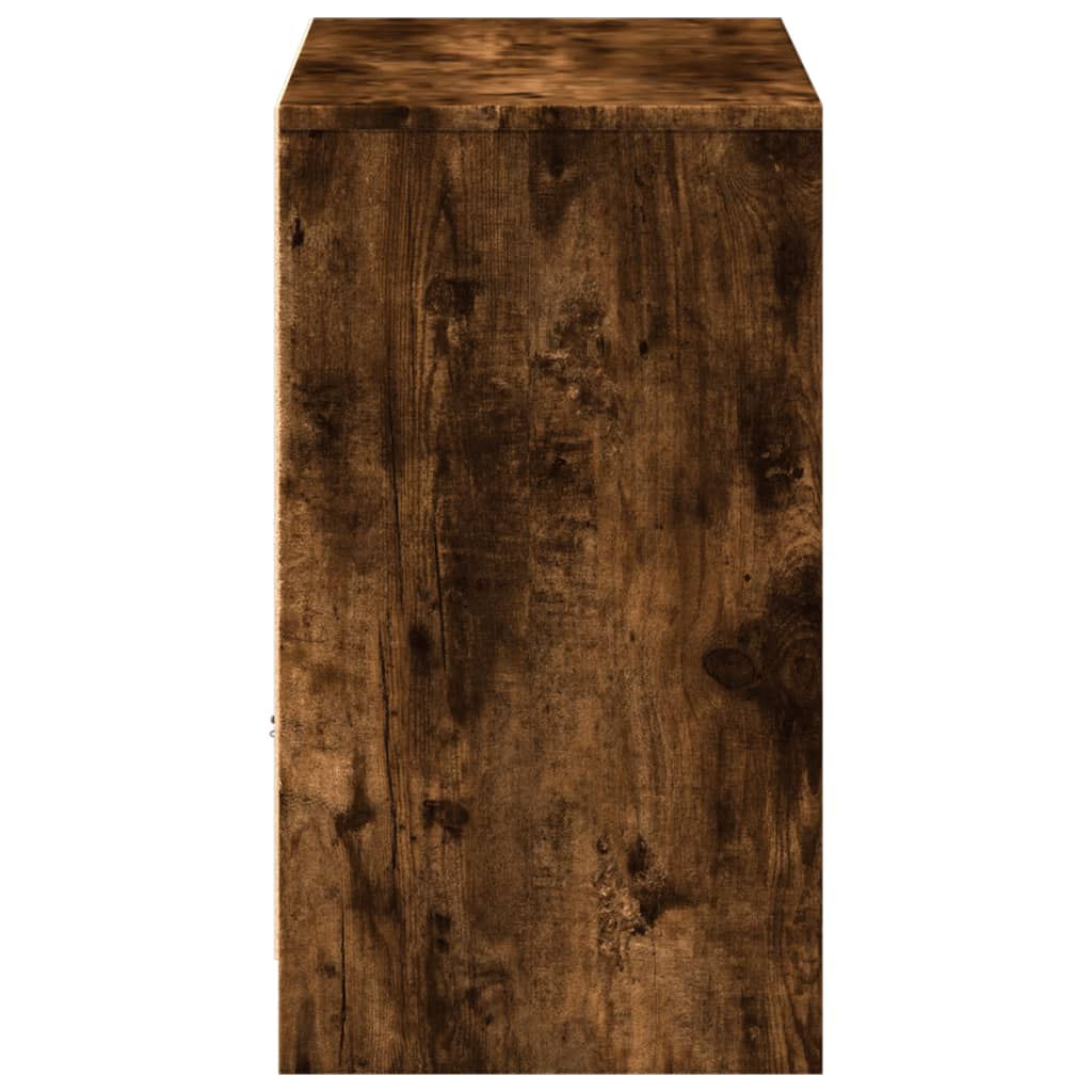 Meuble TV avec LED chêne fumé 91x34x61 cm bois d'ingénierie - XIOS