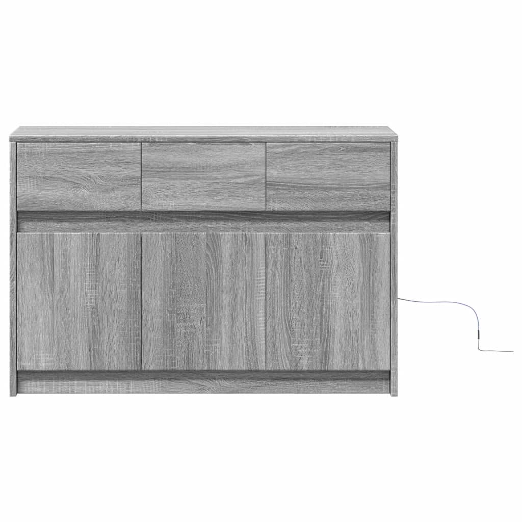 Meuble TV avec LED sonoma gris 91x34x61 cm bois d'ingénierie - XIOS