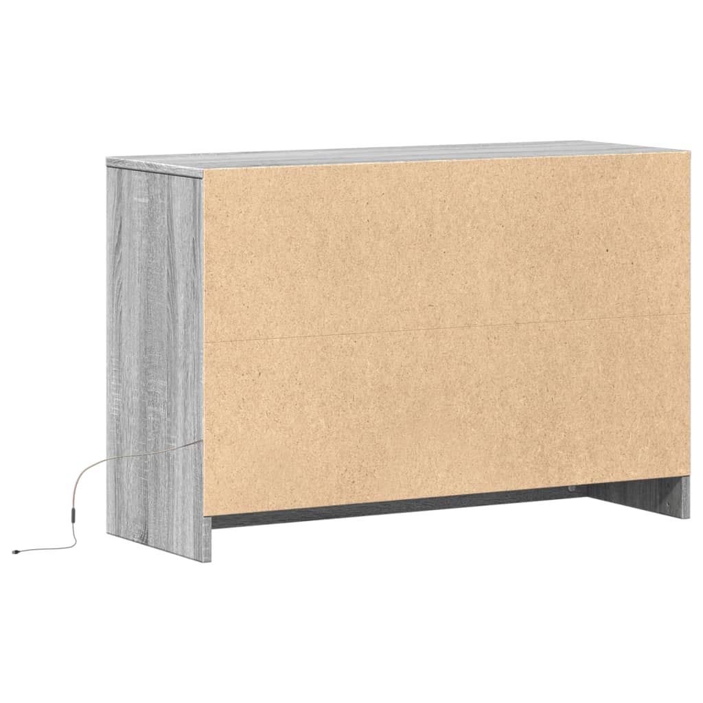 Meuble TV avec LED sonoma gris 91x34x61 cm bois d'ingénierie - XIOS