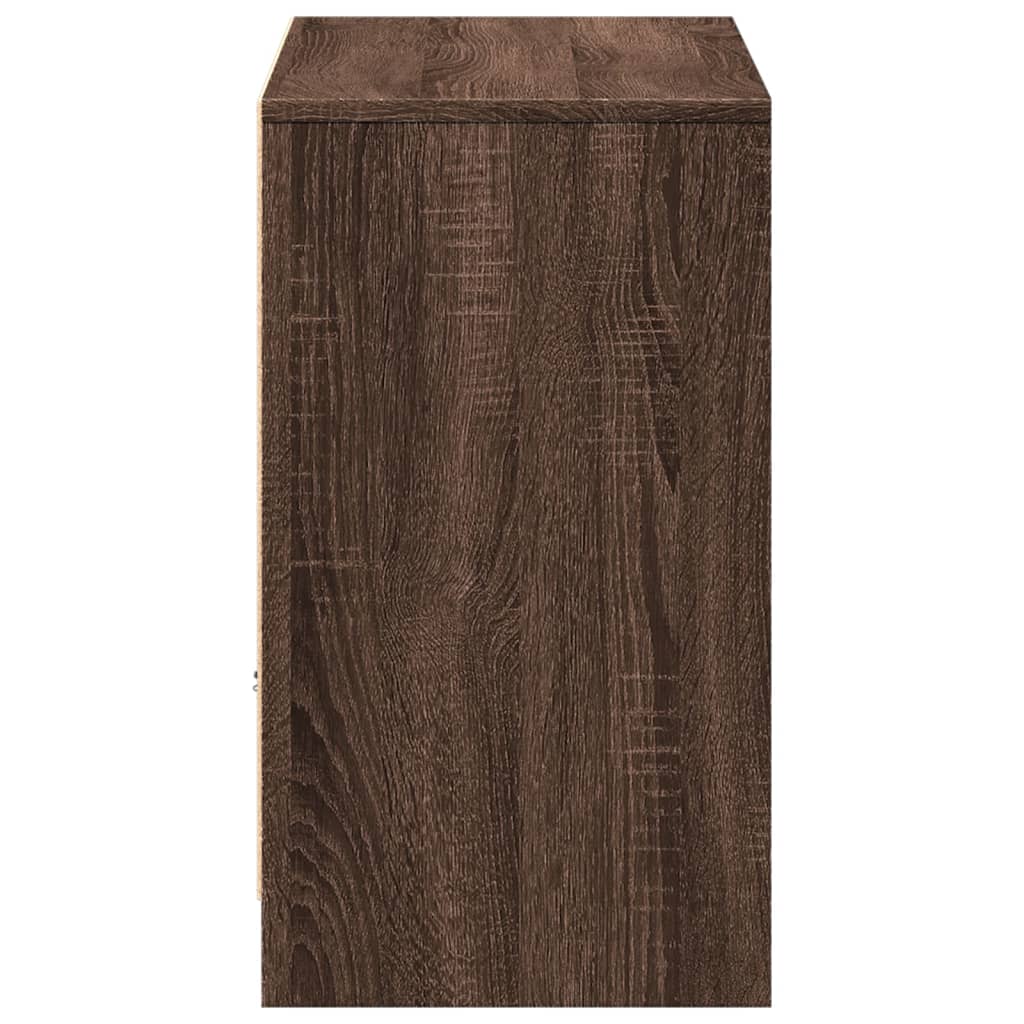 Meuble TV avec LED chêne marron 91x34x61 cm bois d'ingénierie - XIOS