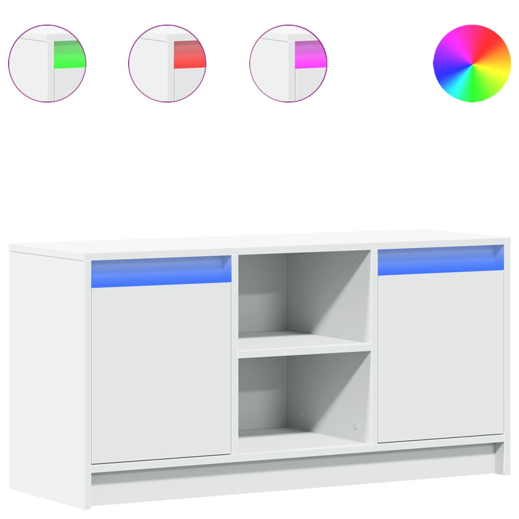 Meuble TV avec LED blanc 100x34x50 cm bois d'ingénierie Meubles TV vidaXL   