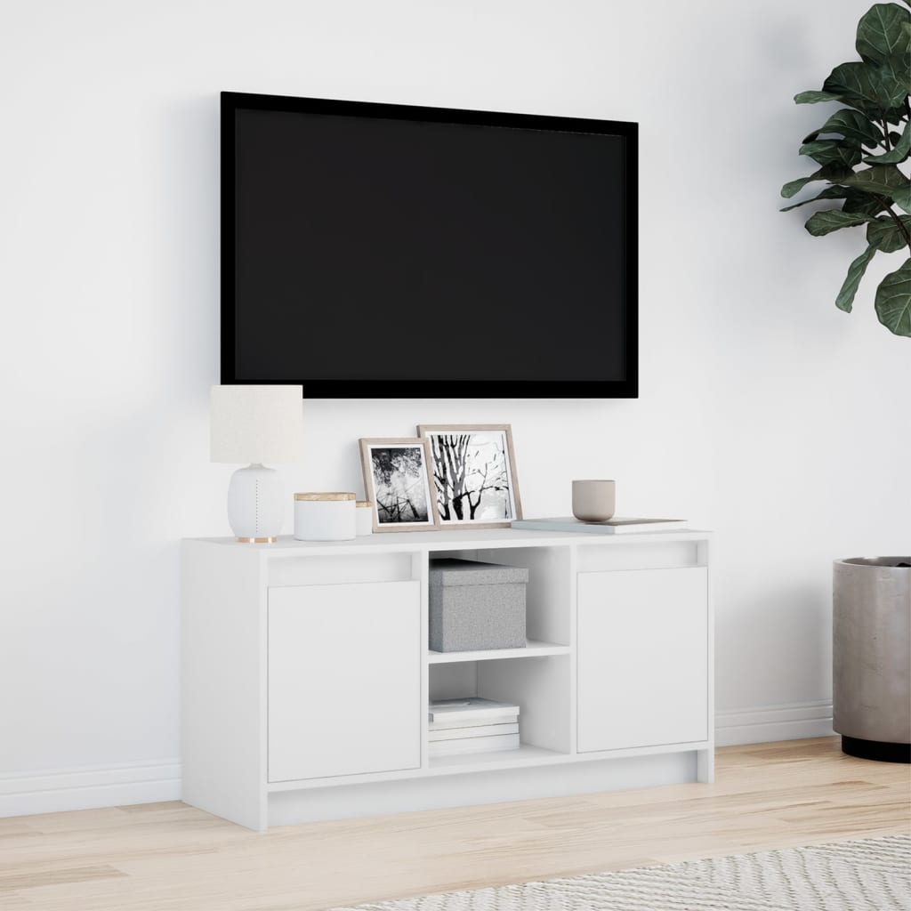 Meuble TV avec LED blanc 100x34x50 cm bois d'ingénierie Meubles TV vidaXL   