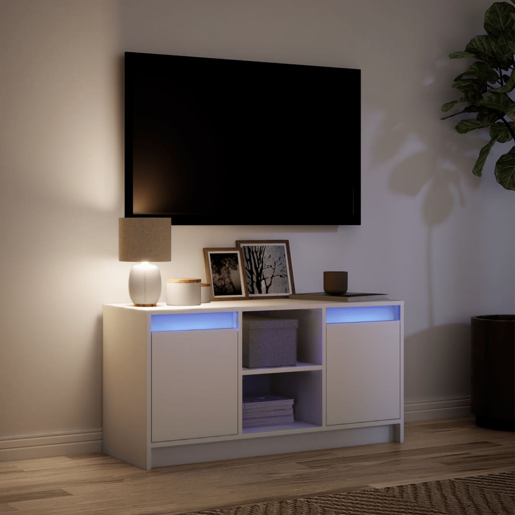 Meuble TV avec LED blanc 100x34x50 cm bois d'ingénierie Meubles TV vidaXL   