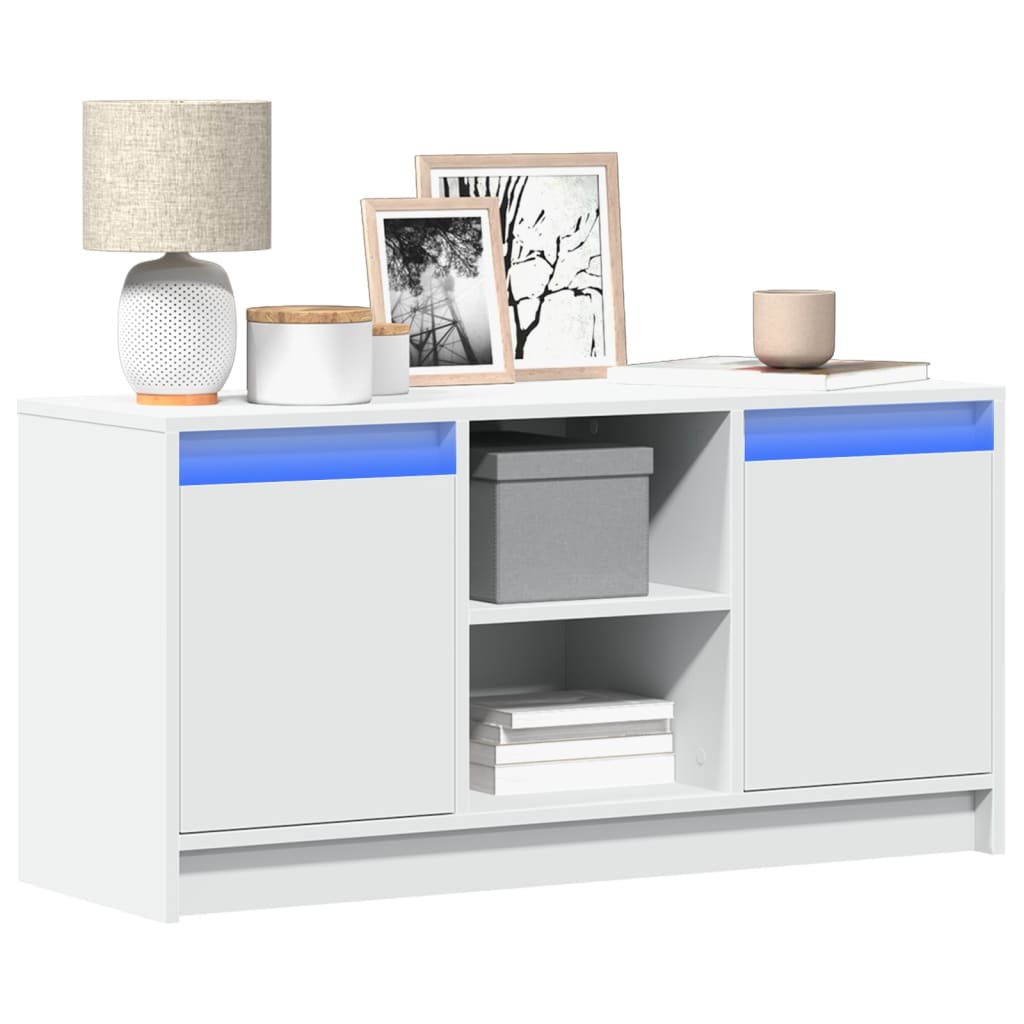 Meuble TV avec LED blanc 100x34x50 cm bois d'ingénierie Meubles TV vidaXL   