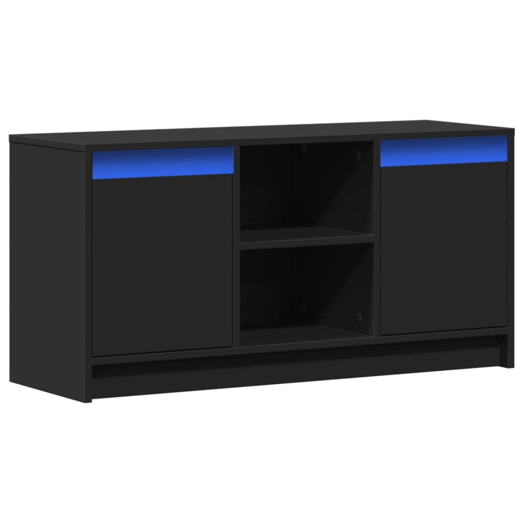 Meuble TV avec LED noir 100x34x50 cm bois d'ingénierie - XIOS