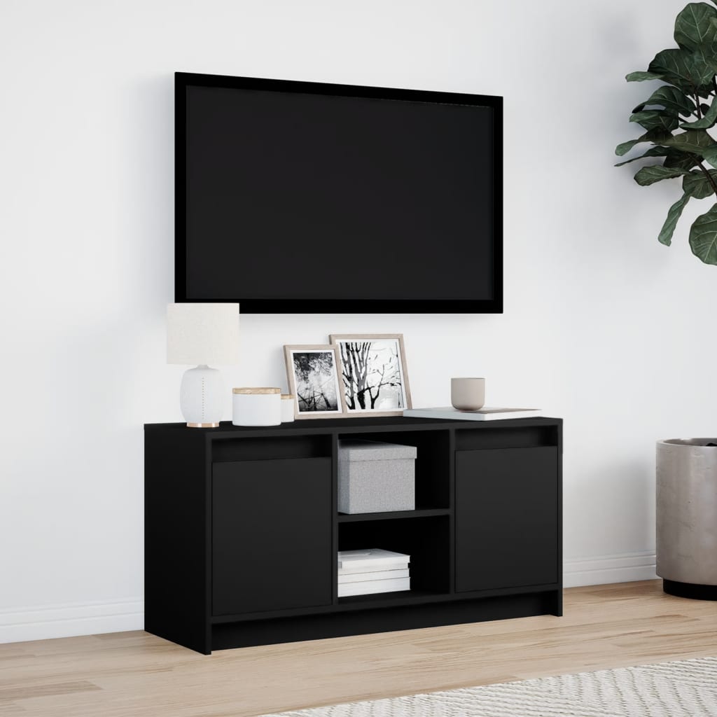Meuble TV avec LED noir 100x34x50 cm bois d'ingénierie - XIOS