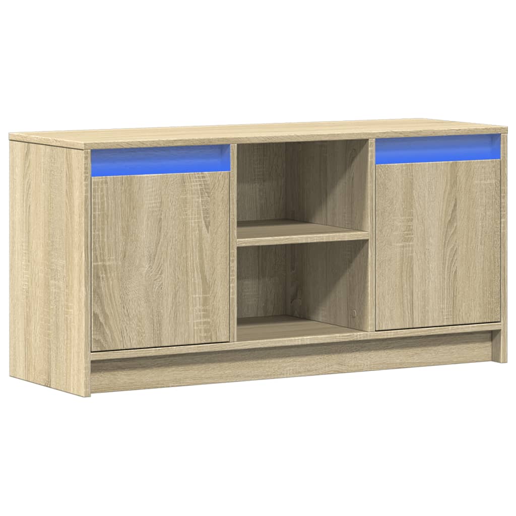 Meuble TV avec LED chêne sonoma 100x34x50 cm bois d'ingénierie - XIOS