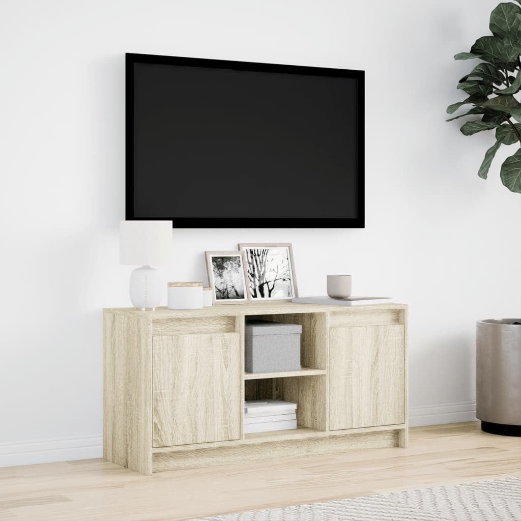 Meuble TV avec LED chêne sonoma 100x34x50 cm bois d'ingénierie - XIOS