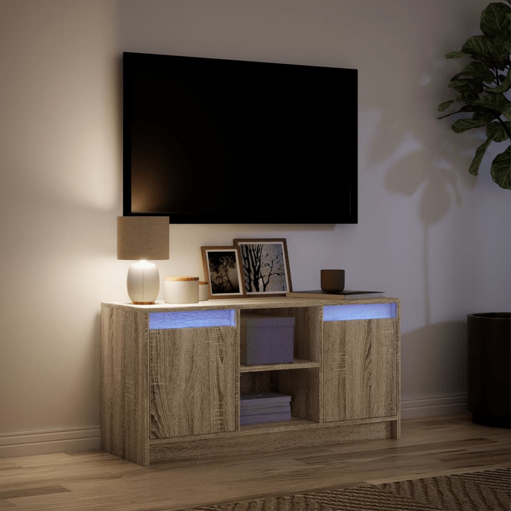 Meuble TV avec LED chêne sonoma 100x34x50 cm bois d'ingénierie - XIOS