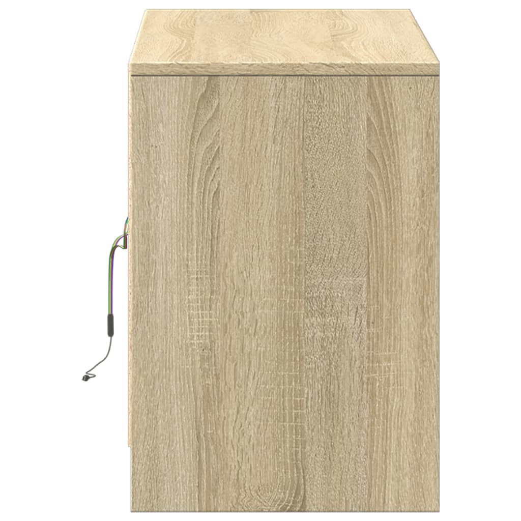 Meuble TV avec LED chêne sonoma 100x34x50 cm bois d'ingénierie - XIOS