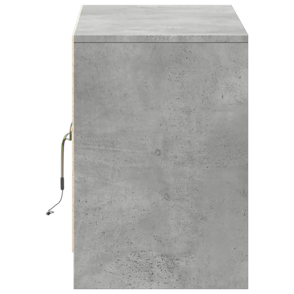 Meuble TV avec LED gris béton 100x34x50 cm bois d'ingénierie - XIOS