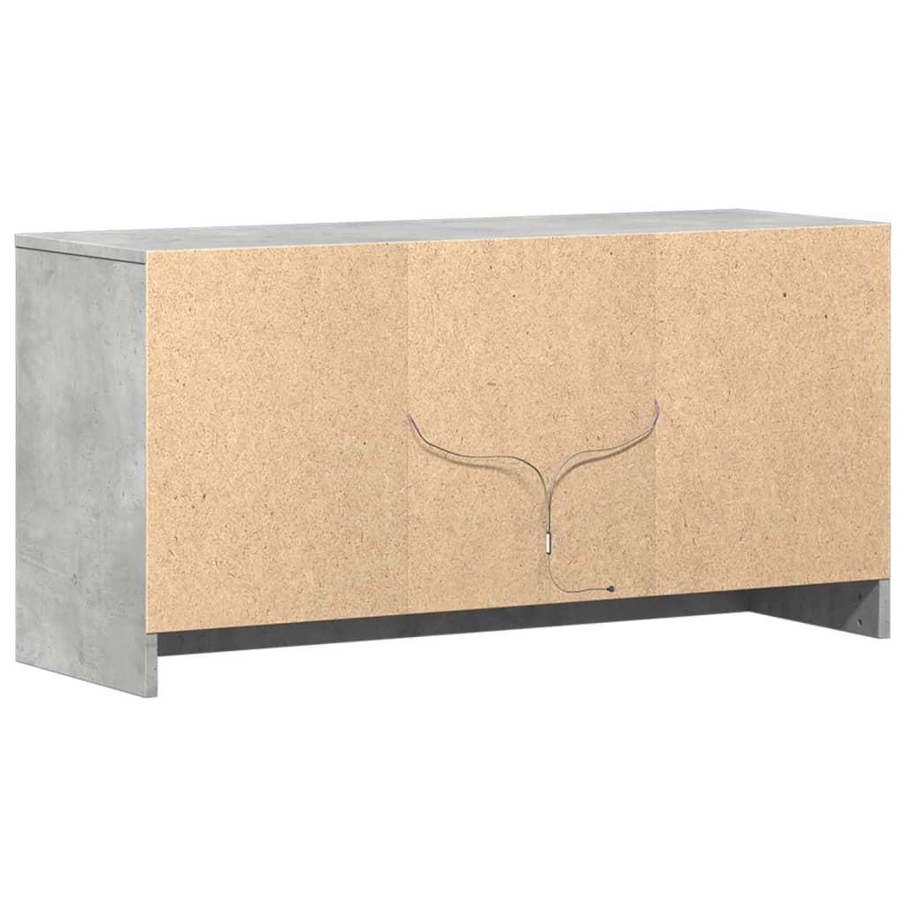 Meuble TV avec LED gris béton 100x34x50 cm bois d'ingénierie - XIOS