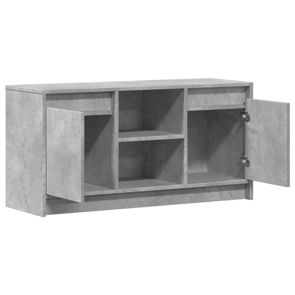 Meuble TV avec LED gris béton 100x34x50 cm bois d'ingénierie - XIOS