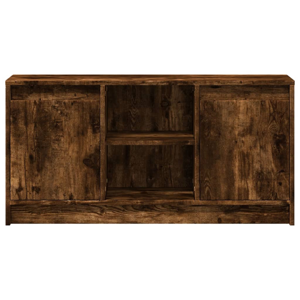 Meuble TV avec LED chêne fumé 100x34x50 cm bois d'ingénierie - XIOS