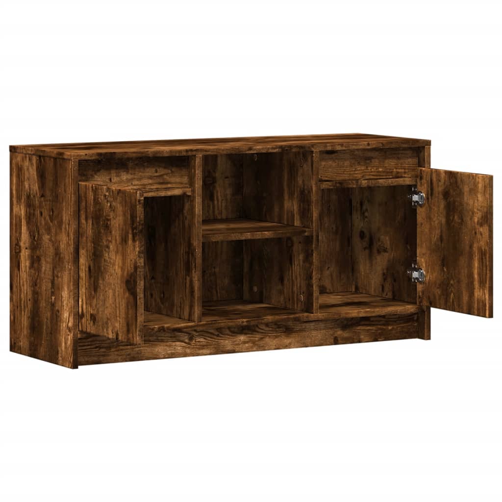 Meuble TV avec LED chêne fumé 100x34x50 cm bois d'ingénierie - XIOS