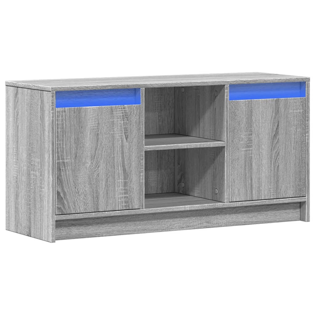 Meuble TV avec LED sonoma gris 100x34x50 cm bois d'ingénierie - XIOS