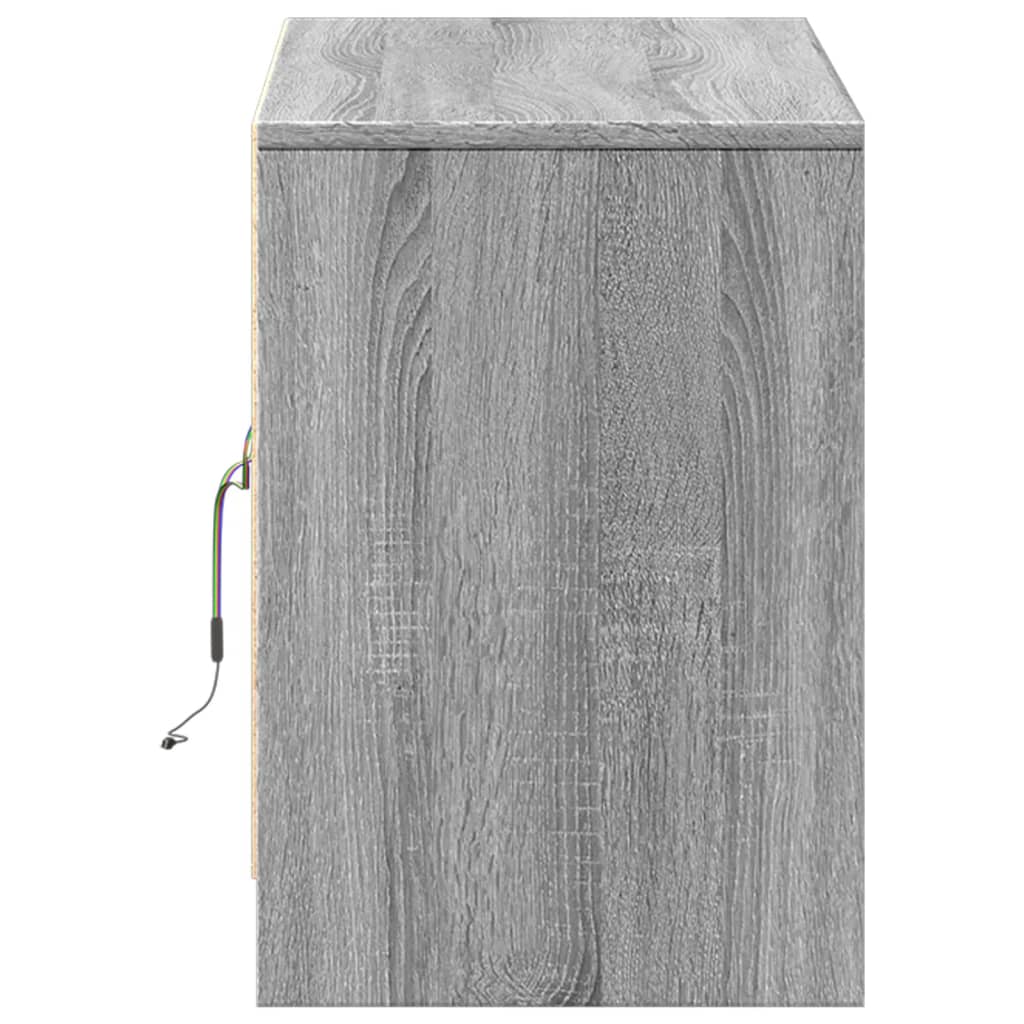 Meuble TV avec LED sonoma gris 100x34x50 cm bois d'ingénierie - XIOS