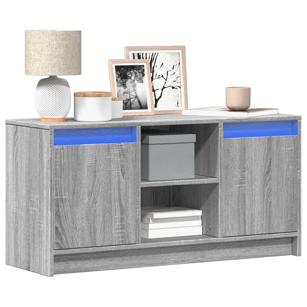 Meuble TV avec LED sonoma gris 100x34x50 cm bois d'ingénierie - XIOS
