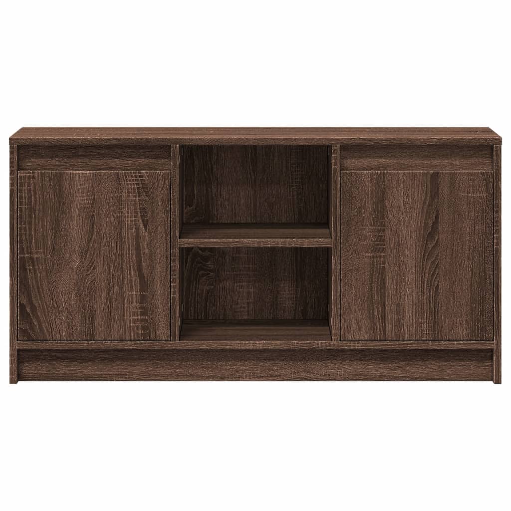 Meuble TV avec LED chêne marron 100x34x50 cm bois d'ingénierie - XIOS