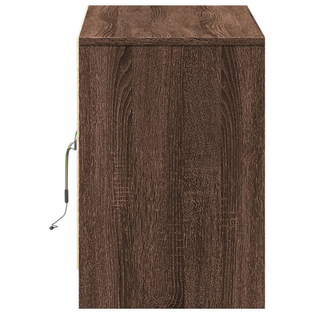 Meuble TV avec LED chêne marron 100x34x50 cm bois d'ingénierie - XIOS